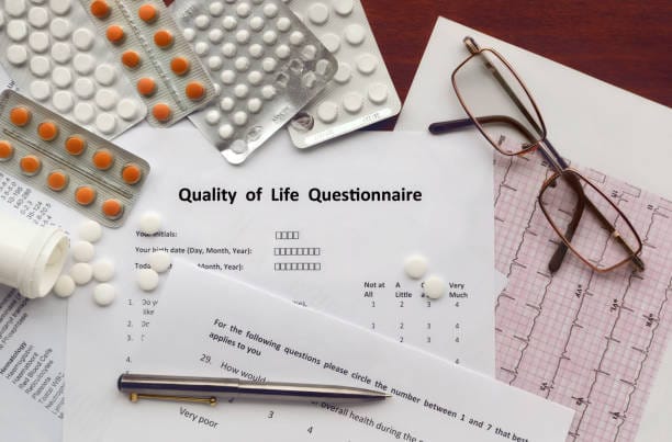 Quality of life questionnaire for assessing eligibility for no medical exam life insurance.
